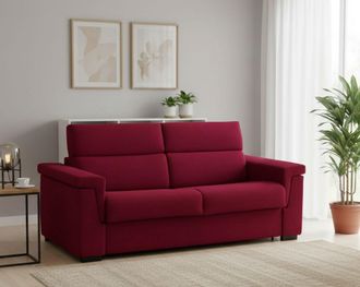 Dmora Sof&aacute; Fijo 2 Plazas Ondina, Sof&aacute; Lineal Para Sal&oacute;n, Acolchado, Desenfundable, Calidad 100% Made In Italy, 185x95 H100 Cm, Rojo - Dmora