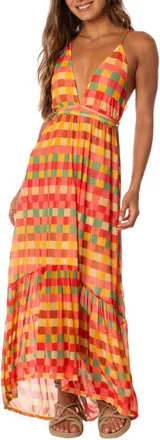 Maaji Golden Gambit Moon Bay Cover-Up Dress in Open Red at Nordstrom, Size Medium