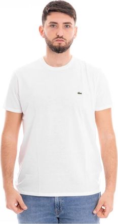 Lacoste T-shirt met ronde hals - Heren - T-shirts - Wit - 2XL - Katoen - Tops