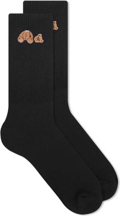 Palm Angels Mens Broken Bear Sock In Black