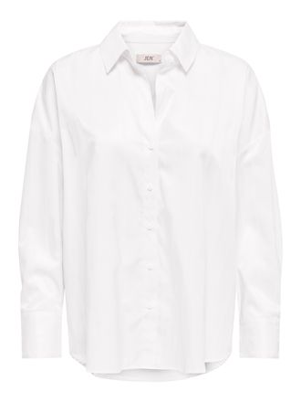Jacqueline de Yong Hemdbluse JDY JDYVESPER L/S LOOSE SHIRT WVN NOOS, Damen, Gr. XS, weiss (wei&szlig;), Web, Obermaterial: 60% Polyester, 40% Baumwolle, unifarben, l&auml;ssig gesc