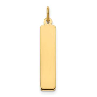 Diamond2Deal 14k Gold Medium Blank Bar Charm Pendant