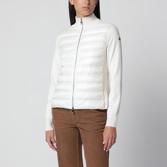 Moncler Cardigan con zip imbottito bianco