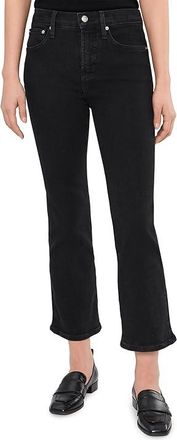 Madewell The Stretch Flare Crop Jean in Black Rinse Womens Jeans Black Rinse Wash : 32 27, Cotton/Denim/Elastane