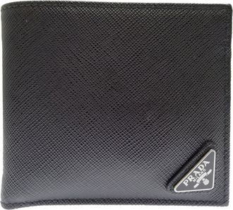 Prada Black Leather Bill Wallet (Bi-Fold) (Pre-Owned)