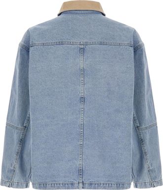 Dunst Mens Light Blue Jacket With Contrast Collar Cotton Coat