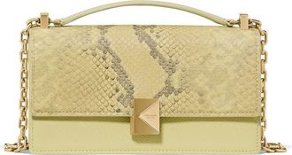 Kate Spade New York deco mixed media convertible leather crossbody bag in Pale Citron at Nordstrom