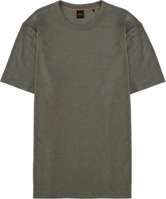HUGO BOSS Tops, Heren, Grijs, S, Katoen, T-shirt van katoen-jersey met logodetail