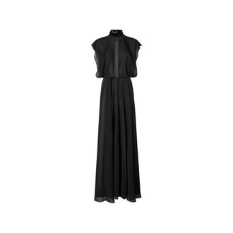 Fendi Georgette Jurk - Dames - Jurken - Zwart - Maat: XS Zijde