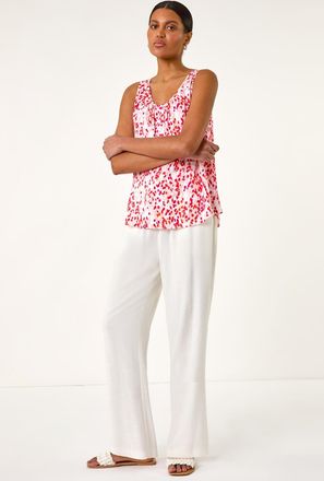 Roman Abstract Spot Print Button Vest