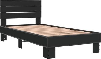 vidaXL Estructura de cama madera de ingeniería y metal negra 75x190 cm vidaXL
