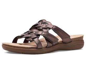 Clarks April Rae Womens Sandals Bronze/Brown Synthetic : 6.5 B - Medium, Leather