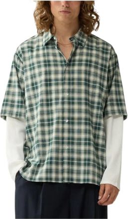 New Amsterdam Surf Association Double Layer Shirt - Heren - Korte mouwen Overhemden - Veelkleurig - L - Katoen - Overhemden