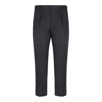 SAPIO Suit Trousers, male, Black, Size: S Black Wool Cropped Trousers
