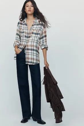 Pilcro Hadley Relaxed Plaid Buttondown Shirt