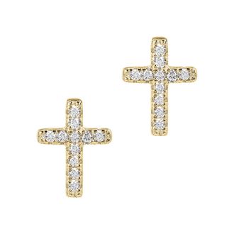 Autentica 0.10 Cttw Cross Stud Earrings
