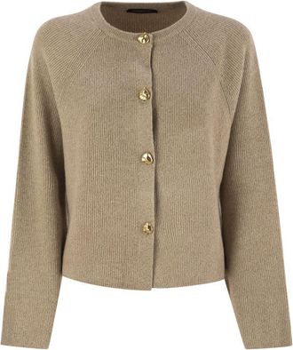 Fabiana Filippi Engelse Gebreide Cardigan In Platina En Lurex