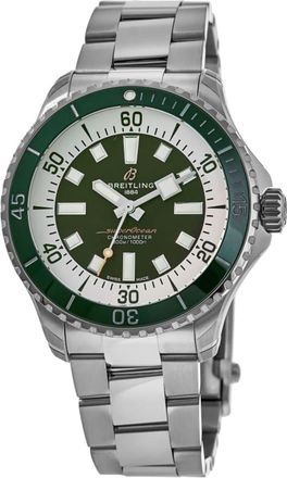 Breitling Superocean Automatic 44 Green Dial Steel Mens Watch A17376A31L1A1