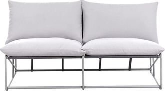 Beliani Garden Sofa 2 Seater PICO Metal Grey