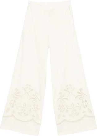 Forte_Forte Wijde broek - Dames - Wijde Broeken - Wit - S - Broeken