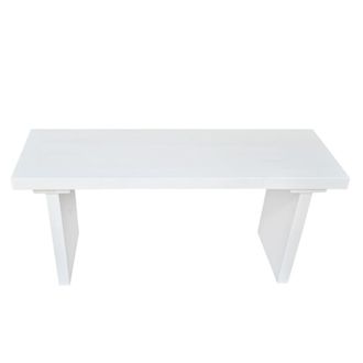 NATYAL Banco de madera maciza para pie de cama o sal&oacute;n en tono blanco 80cm