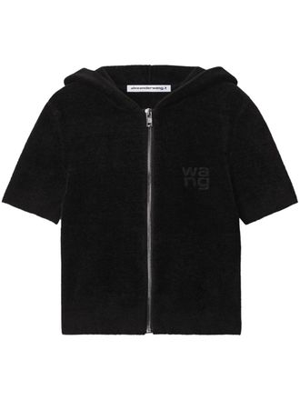 Alexander Wang logo-embossed hoodie - Black