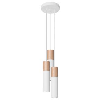 OEM Bloko 3 Gu10 L&aacute;mpara Colgante Madera Blanca Lumilo 10.115.13