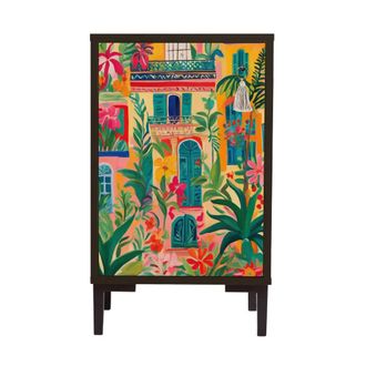 Really Nice Things Mesita de noche de MDF estampado paraiso