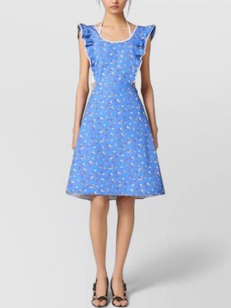 Miu Miu dress open back floral pattern ruffled sleeves