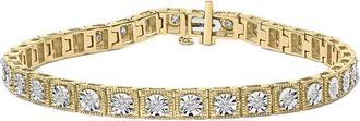 House of Brilliance Haus Of Brilliance 14K Over Silver 1.00 Ct. Tw. Diamond Tennis Bracelet