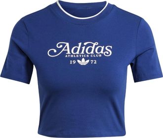 adidas (WMNS) adidas Graphic Badge Slim 3-Stripes T-shirt Asia Sizing Dark Blue IX3544