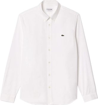 Lacoste Klassiek overhemd met lange mouwen voor heren - Heren - Zakelijke Overhemden - Wit - 4XL - Katoen - Overhemden