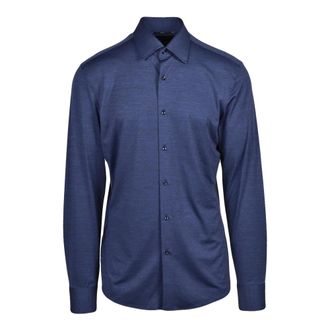 HUGO BOSS Performance overhemd - Heren - Overhemden - Blauw - Maat: M Leer