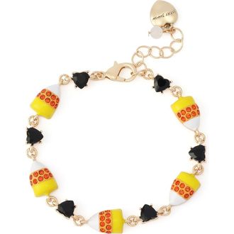 Betsey Johnson Candy Corn Charm Bracelet in Orange at Nordstrom