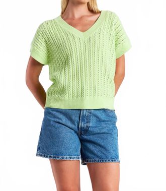 Brodie Spring Stitch Tee In Pastel Green