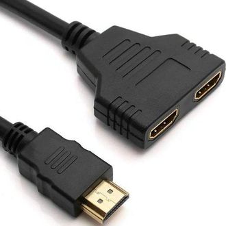 No Brand Divisor Hdmi (1 Entrada, 2 Salidas) 1080p 60hz Divisor Hdmi 1.4 Para Pantallas Duales Adaptador/convertidor De Cable Hdmi Para Dos Monitores Full Hd