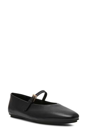 Anne Klein Connie Mary Jane Flat in Black Smooth at Nordstrom, Size 6