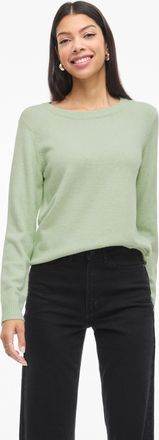 Vila Rundhalspullover VILA VIRIL O-NECK L/S KNIT TOP - NOOS, Damen, Gr. XL, smoke gr&uuml;n detail:light melange, Feinstrick, Obermaterial: 50% Viskose, 27% Nyl