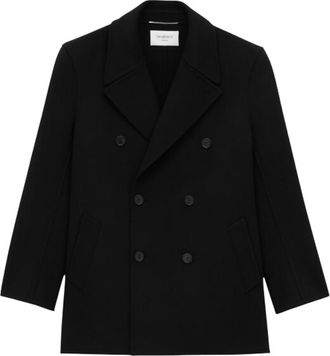 Saint Laurent Black Double Breasted Coat
