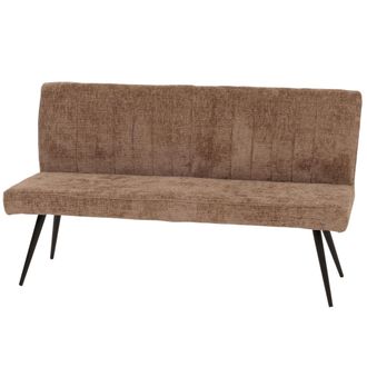 Hhg Hhg - Nunca Usado] Banco 187, Banco Comedor Banco Tapizado, Respaldo Tela/textil Chenilla Metal 160cm, Marr&oacute;n