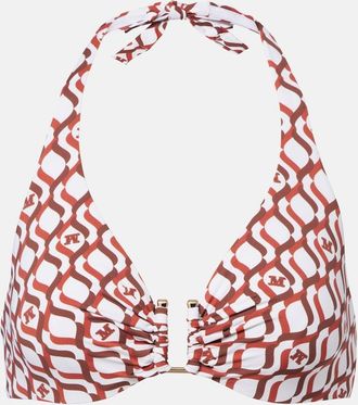Max Mara Avena printed halterneck bikini top