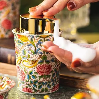 OEM Dispensador De Jab&oacute;n De Espuma De Cer&aacute;mica Vintage Rose Para Ba&ntilde;os Y Cocinas - Dispensador De Espuma L&iacute;quida/loci&oacute;n Recargable