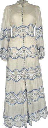 Zimmermann Cira Lace-Trimmed Maxi Dress in White Cotton