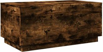 vidaXL Mesa de centro con luces led roble ahumado 90x50x40 cm Vidaxl