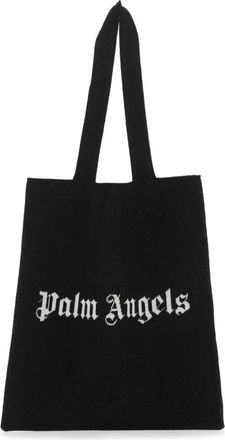 Palm Angels Wollen Blend Boodschappentas - Dames - Shoppers - Zwart - ONE Size - Wol - Tassen
