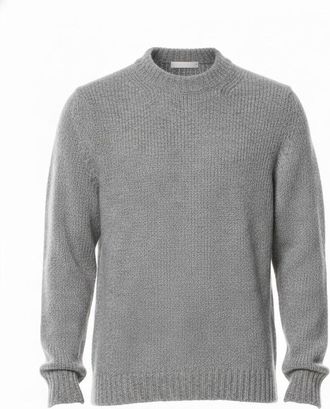 Fabrizio Del Carlo MenS Grey Wool-Blend Crewneck Sweater