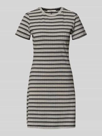 Tom Tailor Denim K&ouml;rpernahes Freizeitkleid mit Allover-Muster in Black, Gr&ouml;&szlig;e XL