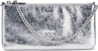 Pinko Horizontal Flat leather tote bag - women - Calf Leather - OS - Silver