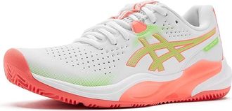 Asics Gel-Challenger 15 Padel Womens Tennis Shoes White/Guava : 10.5 B - Medium, Synthetic