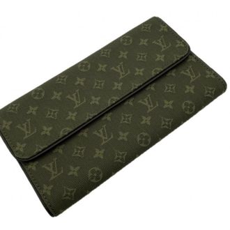 Louis Vuitton Khaki Monogram Mini Long Wallet (Bi-Fold) (Pre-Owned)
